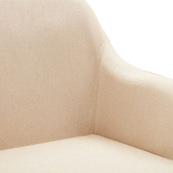 vidaXL Swivel Dining Chair Cream Fabric - Image 6