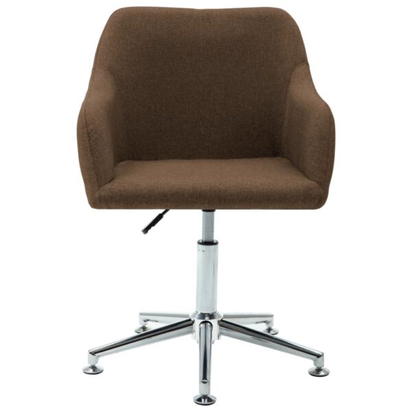 vidaXL Swivel Dining Chair Brown Fabric - Image 4