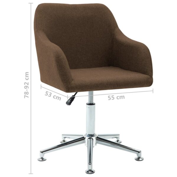 vidaXL Swivel Dining Chair Brown Fabric - Image 8