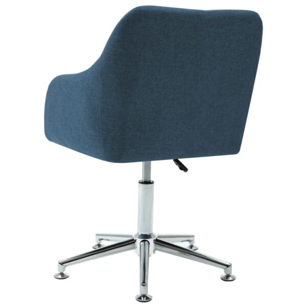 vidaXL Swivel Dining Chair Blue Fabric - Image 5