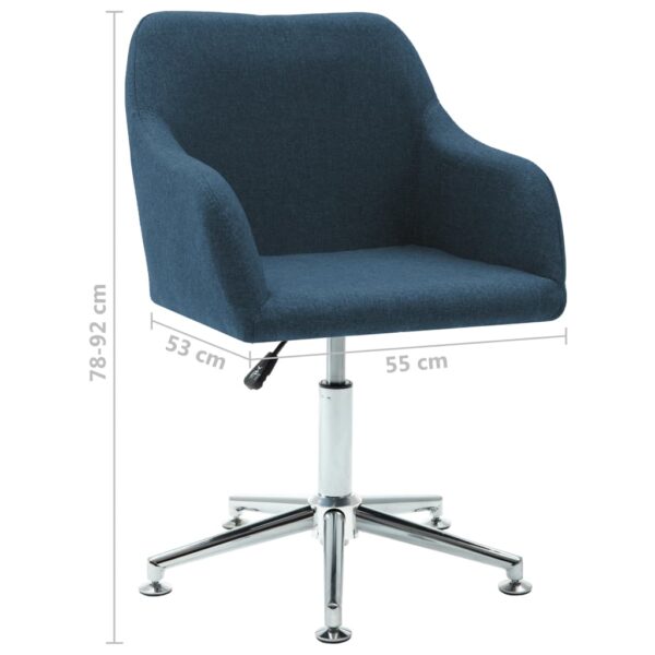 vidaXL Swivel Dining Chair Blue Fabric - Image 8