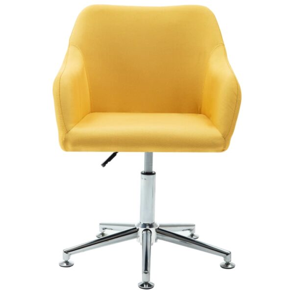 vidaXL Swivel Dining Chair Yellow Fabric - Image 2