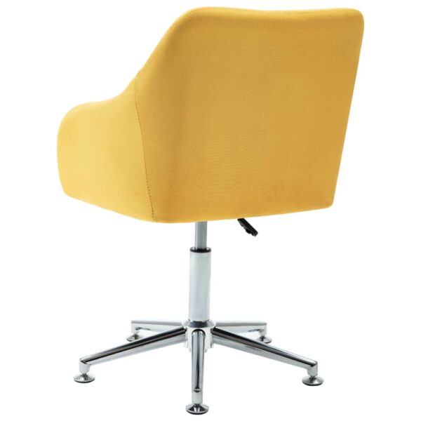 vidaXL Swivel Dining Chair Yellow Fabric - Image 5