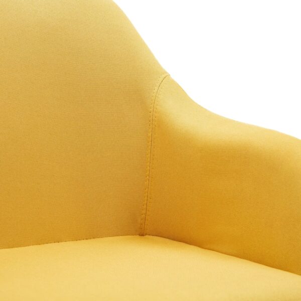 vidaXL Swivel Dining Chair Yellow Fabric - Image 6