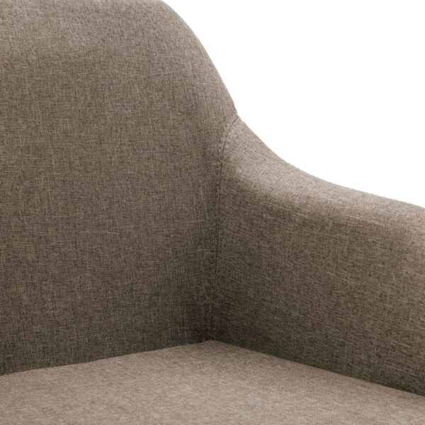 vidaXL Swivel Dining Chair Taupe Fabric - Image 6