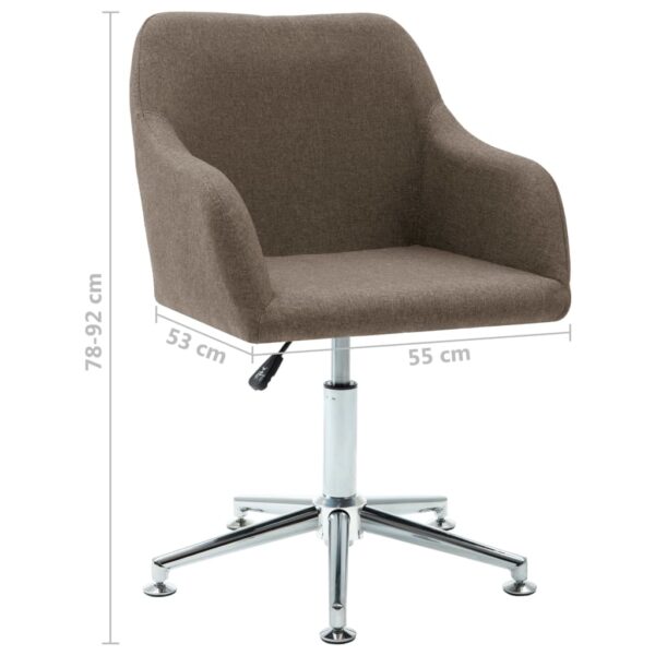 vidaXL Swivel Dining Chair Taupe Fabric - Image 8