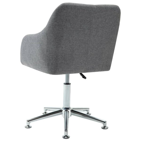 vidaXL Swivel Dining Chairs 2 pcs Light Gray Fabric - Image 5