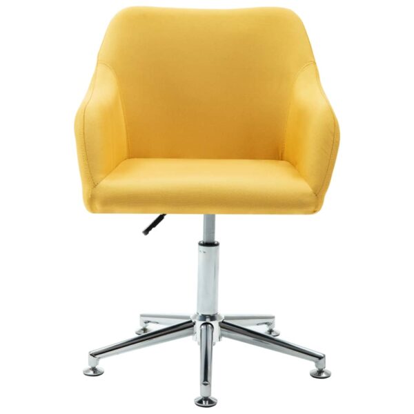 vidaXL Swivel Dining Chairs 2 pcs Yellow Fabric - Image 2