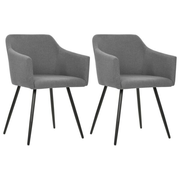 vidaXL Dining Chairs 2 pcs Light Gray Fabric