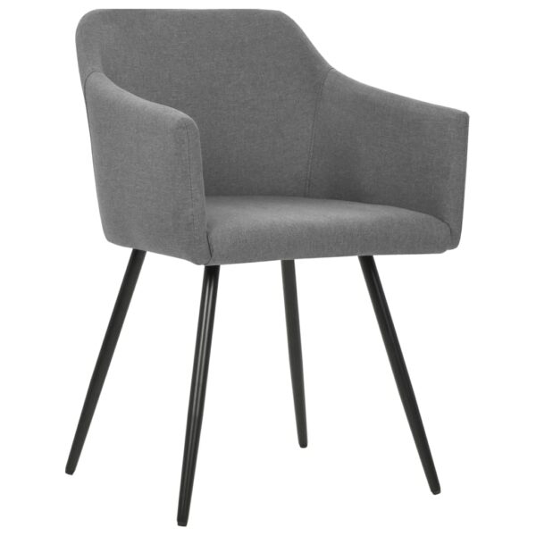 vidaXL Dining Chairs 2 pcs Light Gray Fabric - Image 2