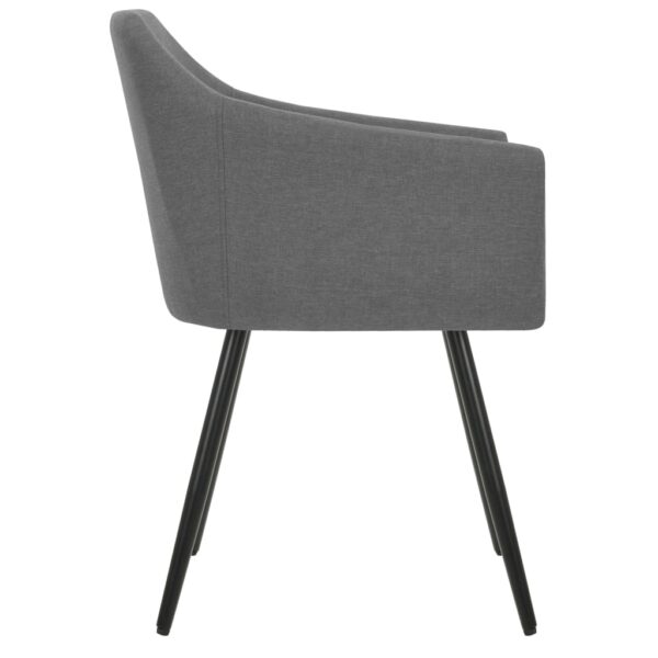 vidaXL Dining Chairs 2 pcs Light Gray Fabric - Image 4