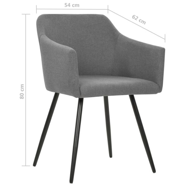 vidaXL Dining Chairs 2 pcs Light Gray Fabric - Image 7