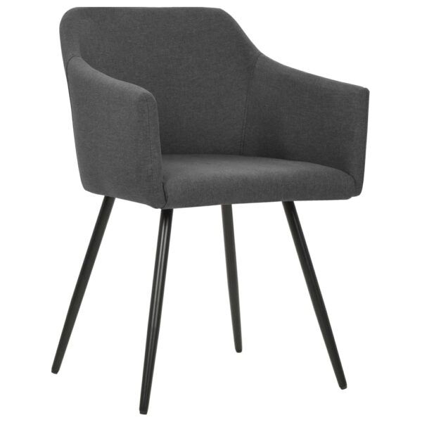 vidaXL Dining Chairs 2 pcs Dark Gray Fabric - Image 2