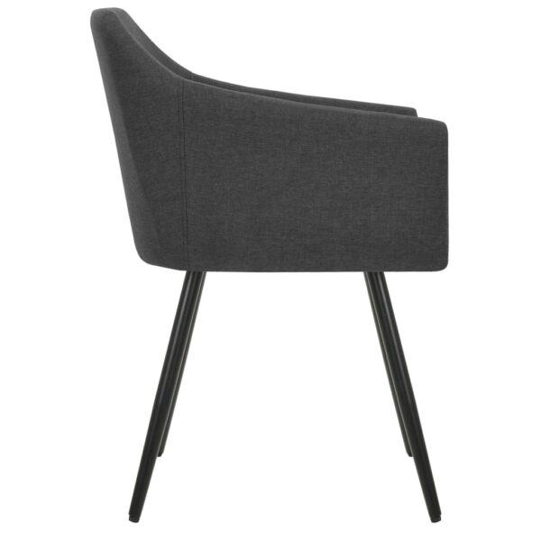 vidaXL Dining Chairs 2 pcs Dark Gray Fabric - Image 4