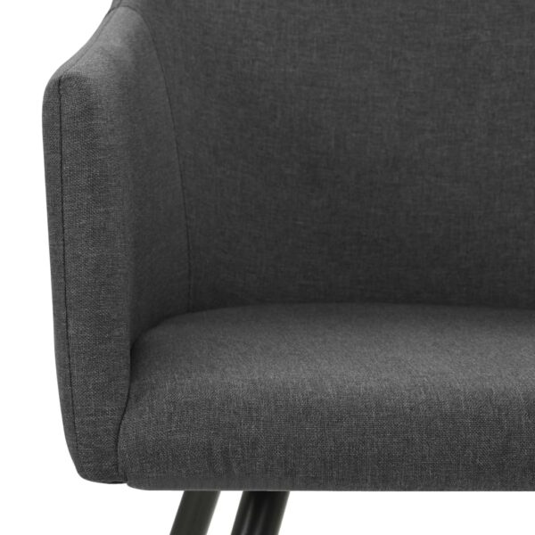 vidaXL Dining Chairs 2 pcs Dark Gray Fabric - Image 5