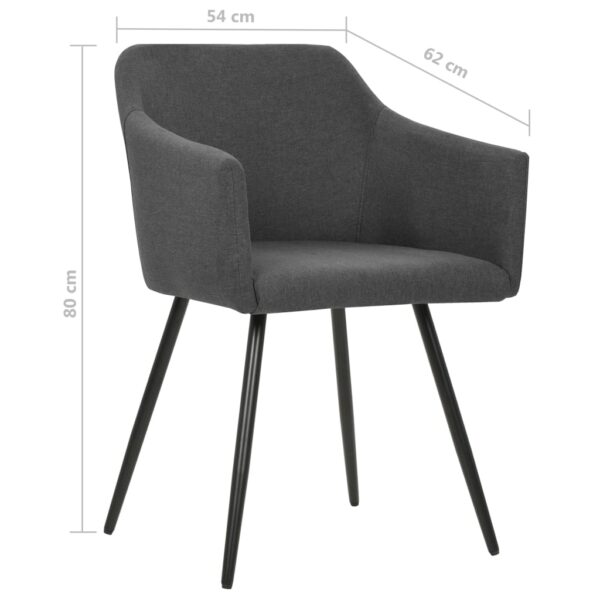 vidaXL Dining Chairs 2 pcs Dark Gray Fabric - Image 7