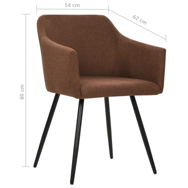 vidaXL Dining Chairs 2 pcs Brown Fabric - Image 7