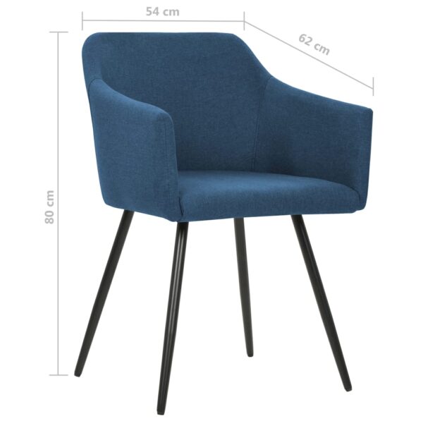 vidaXL Dining Chairs 2 pcs Blue Fabric - Image 7