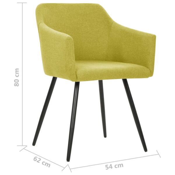 vidaXL Dining Chairs 2 pcs Green Fabric - Image 7