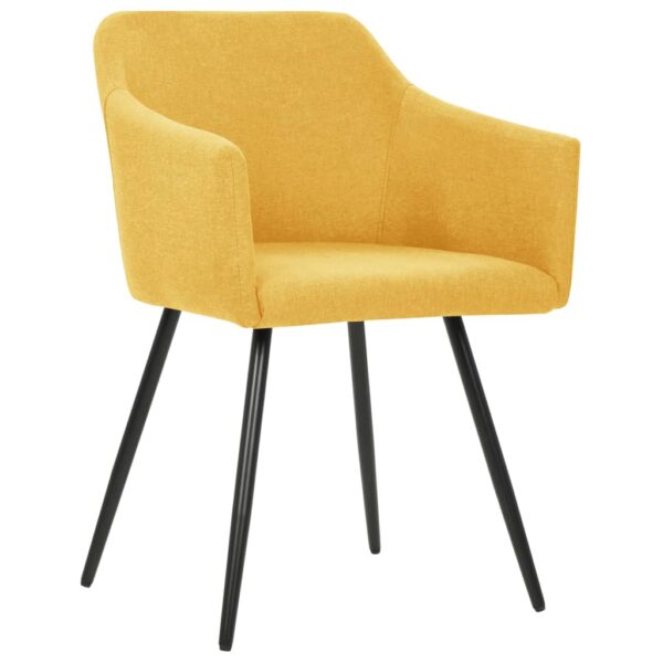 vidaXL Dining Chairs 2 pcs Yellow Fabric - Image 2