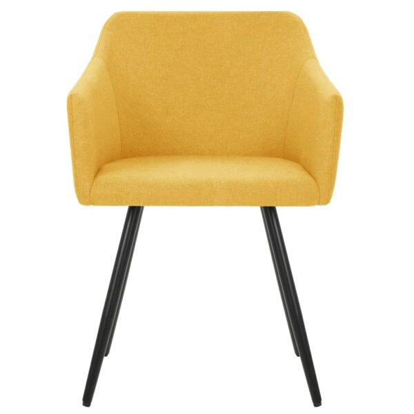 vidaXL Dining Chairs 2 pcs Yellow Fabric - Image 3