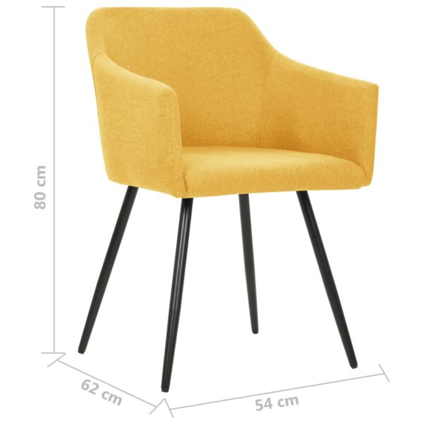 vidaXL Dining Chairs 2 pcs Yellow Fabric - Image 7