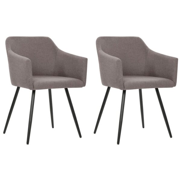 vidaXL Dining Chairs 2 pcs Taupe Fabric