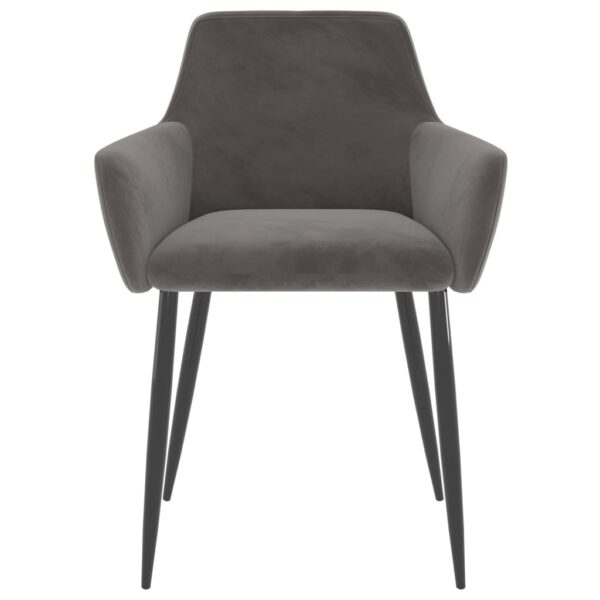 vidaXL Dining Chairs 2 pcs Dark Gray Velvet - Image 3