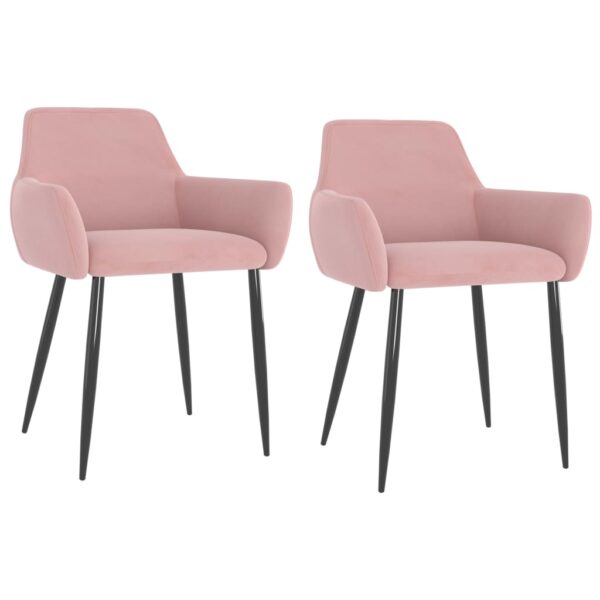 vidaXL Dining Chairs 2 pcs Pink Velvet