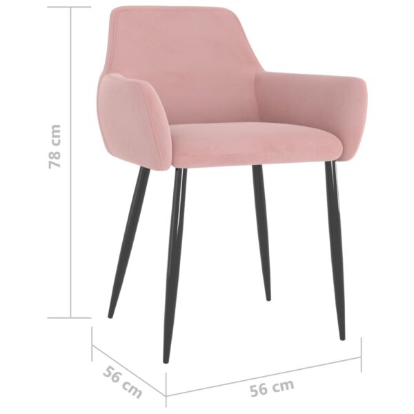 vidaXL Dining Chairs 2 pcs Pink Velvet - Image 7