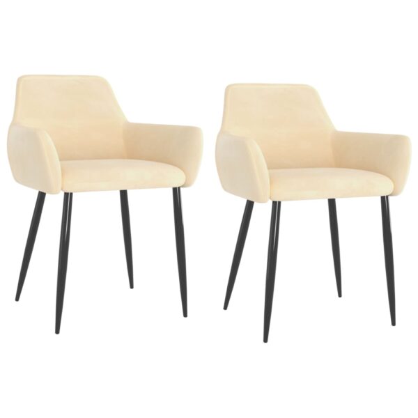 vidaXL Dining Chairs 2 pcs Cream Velvet