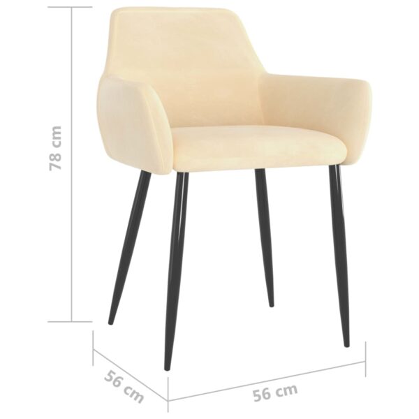 vidaXL Dining Chairs 2 pcs Cream Velvet - Image 7