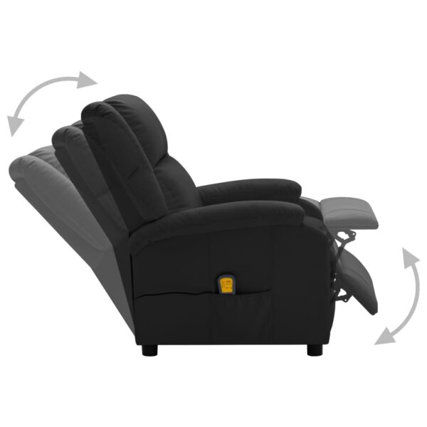 vidaXL Massage Chair Black Faux Leather - Image 4