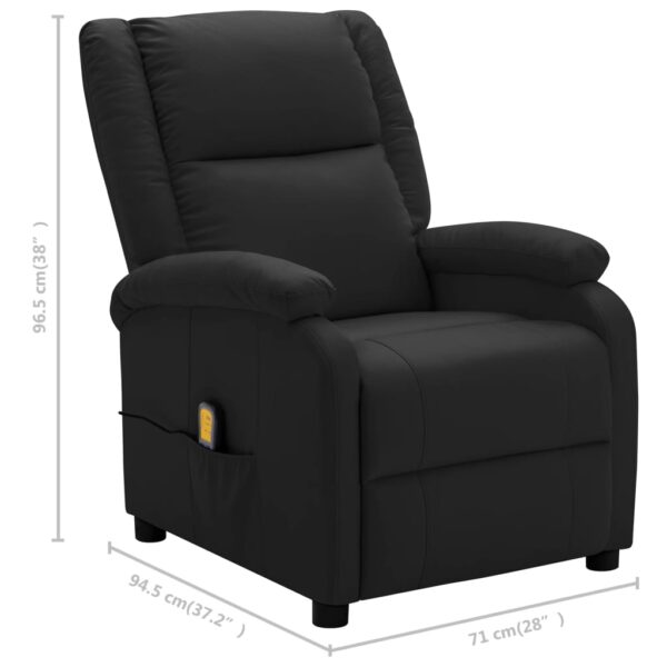 vidaXL Massage Chair Black Faux Leather - Image 7