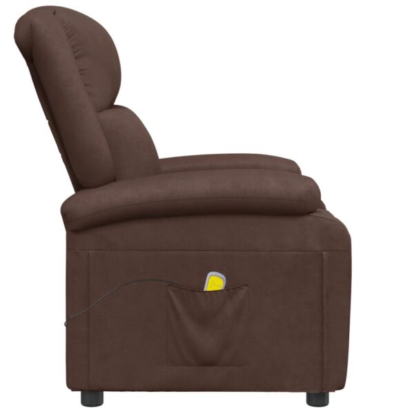 vidaXL Massage Chair Brown Faux Leather - Image 4