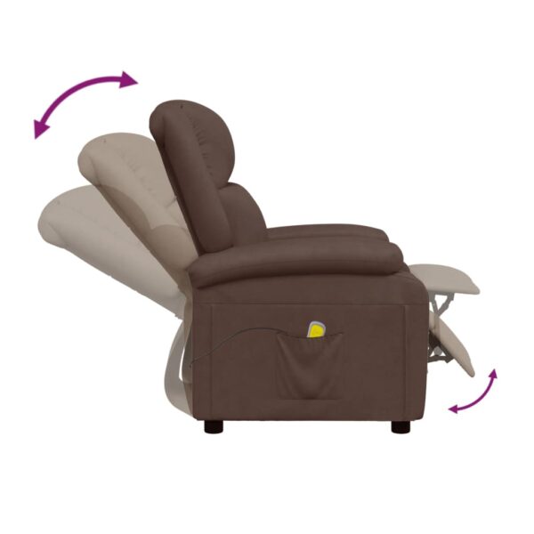 vidaXL Massage Chair Brown Faux Leather - Image 6