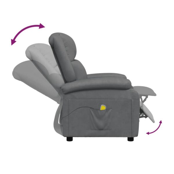 vidaXL Massage Chair Anthracite Faux Leather - Image 6