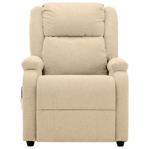 vidaXL Massage Chair Cream Fabric - Image 4