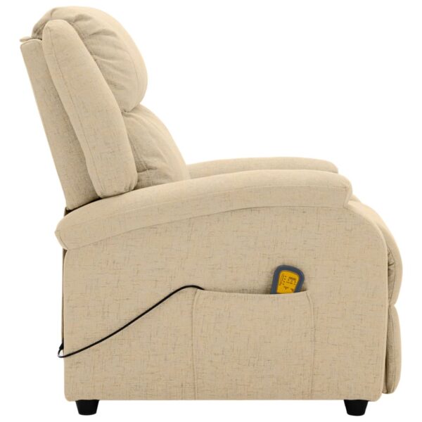 vidaXL Massage Chair Cream Fabric - Image 5