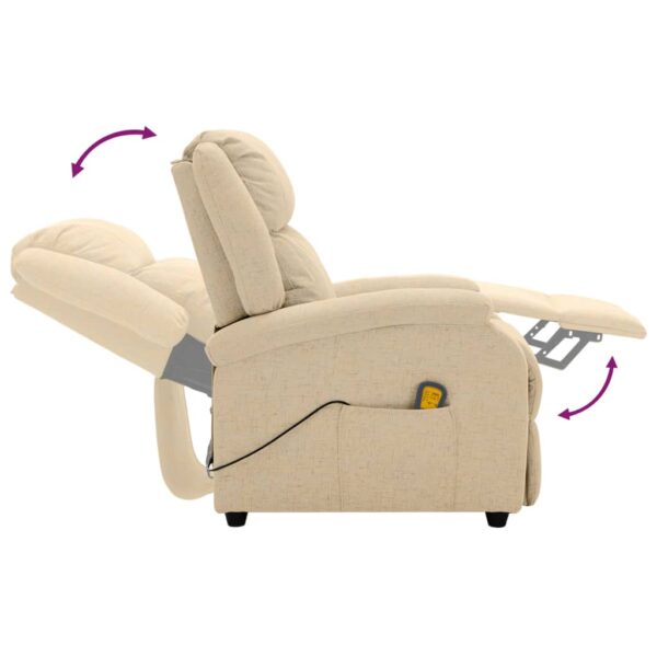 vidaXL Massage Chair Cream Fabric - Image 7