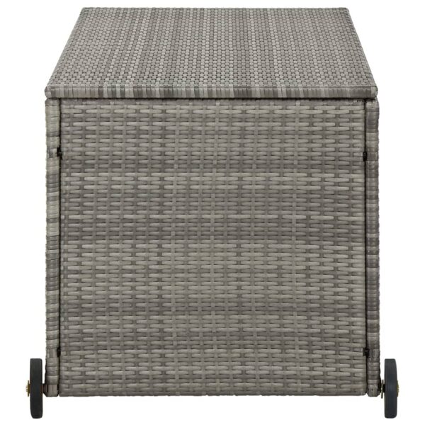 vidaXL Patio Storage Box Light Gray 47.2"x25.6"x24" Poly Rattan - Image 3