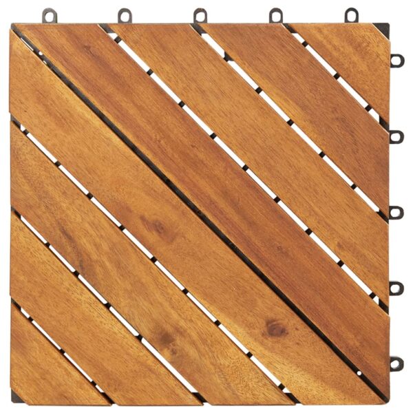 vidaXL Decking Tiles 10 pcs 11.8"x11.8" Solid Acacia Wood - Image 3