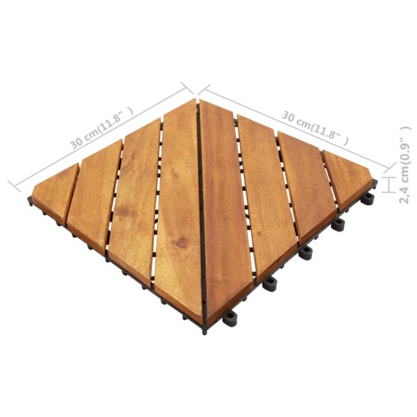 vidaXL Decking Tiles 10 pcs 11.8"x11.8" Solid Acacia Wood - Image 6