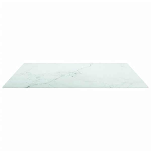 vidaXL Table Top White 31.5"x31.5" 0.2" Tempered Glass with Marble Design - Image 3