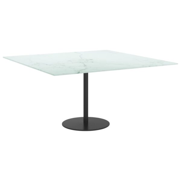 vidaXL Table Top White 31.5"x31.5" 0.2" Tempered Glass with Marble Design - Image 4