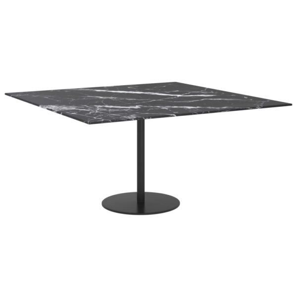 vidaXL Table Top Black 31.5"x31.5" 0.2" Tempered Glass with Marble Design - Image 4