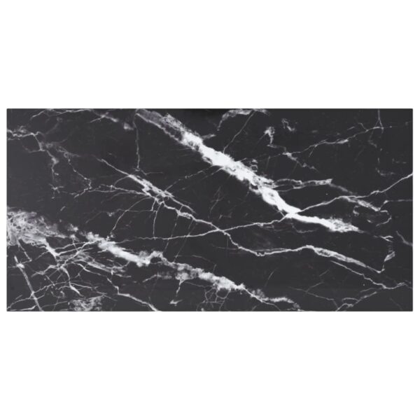 vidaXL Table Top Black 39.4"x19.7" 0.2" Tempered Glass with Marble Design