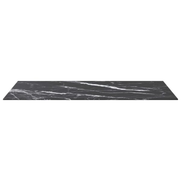 vidaXL Table Top Black 39.4"x19.7" 0.2" Tempered Glass with Marble Design - Image 3