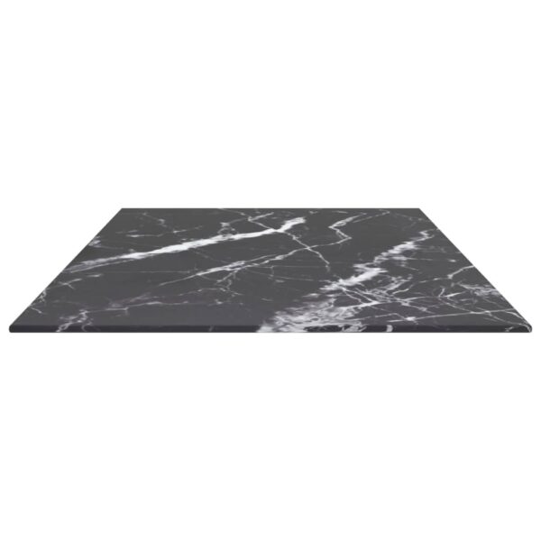 vidaXL Table Top Black 39.4"x19.7" 0.2" Tempered Glass with Marble Design - Image 4