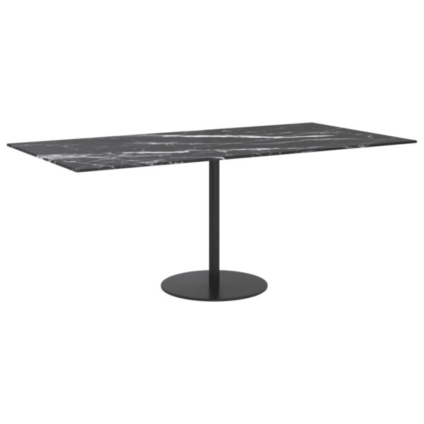 vidaXL Table Top Black 39.4"x19.7" 0.2" Tempered Glass with Marble Design - Image 5